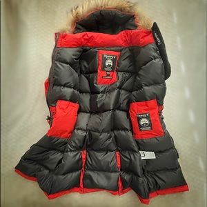 BEARPAW Racoon Fur Trimmed Parka Jacket Med (10)